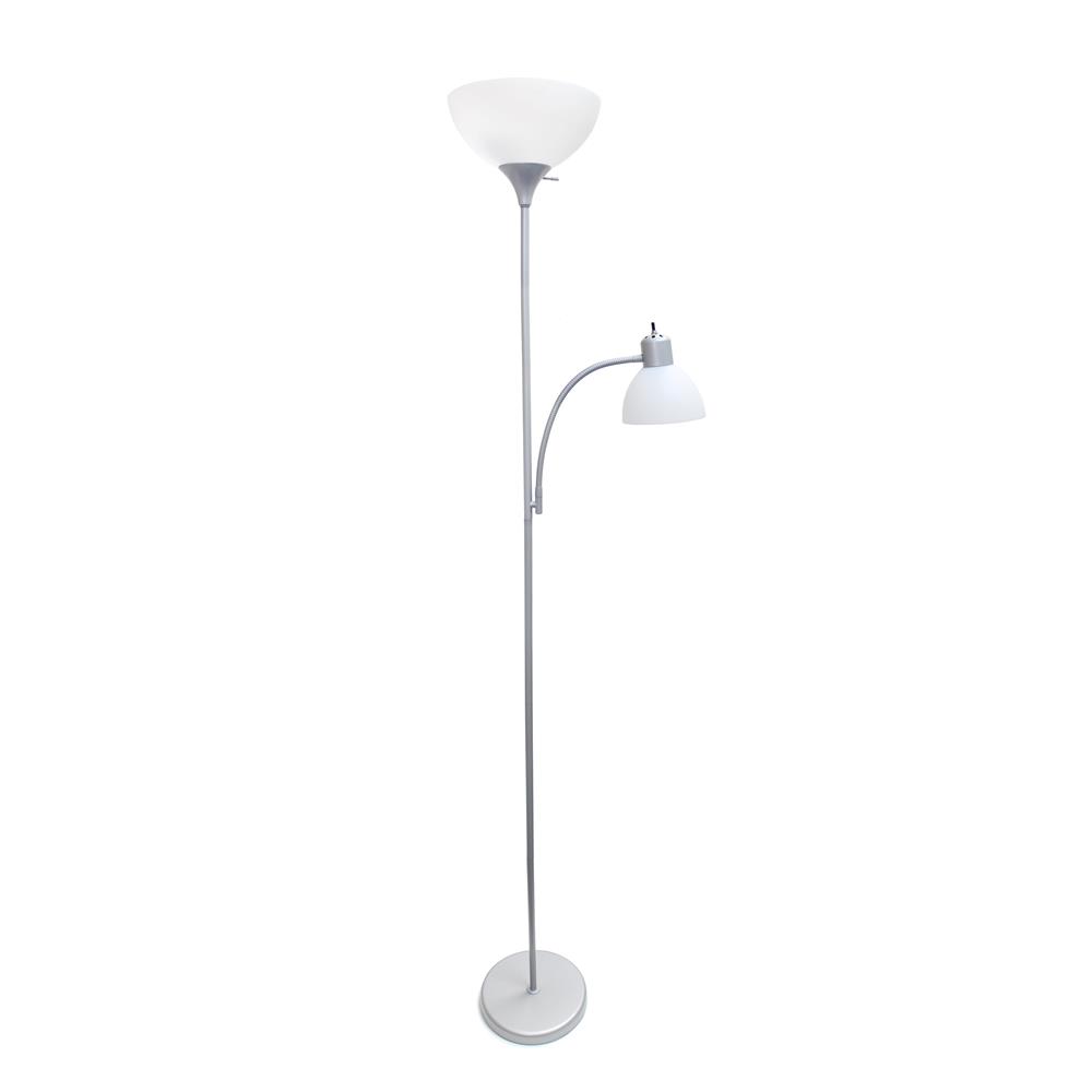  All The Rages LF2000-SLV Simple Designs  Floor Lamp with Reading Light / Silver