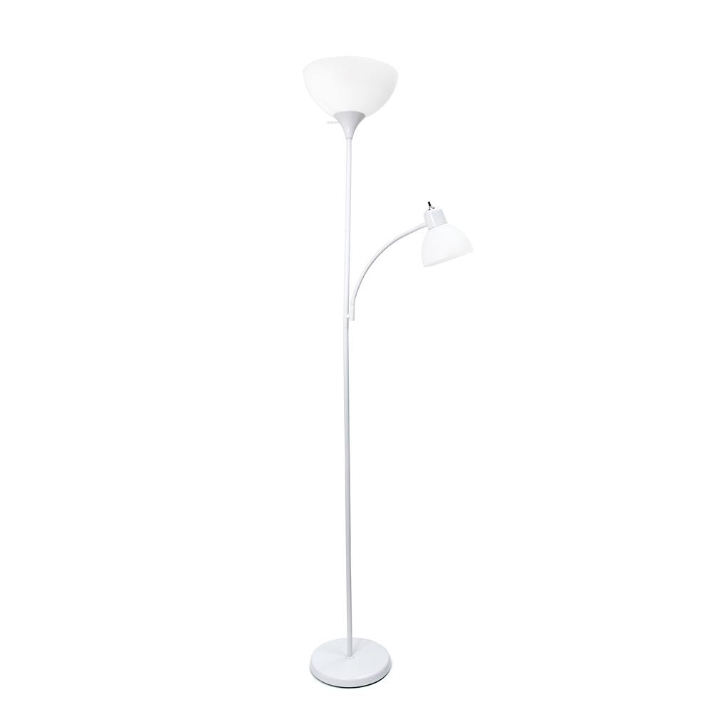 All the Rages LF2000-WHT Simple Designs Floor Lamp with Reading Light