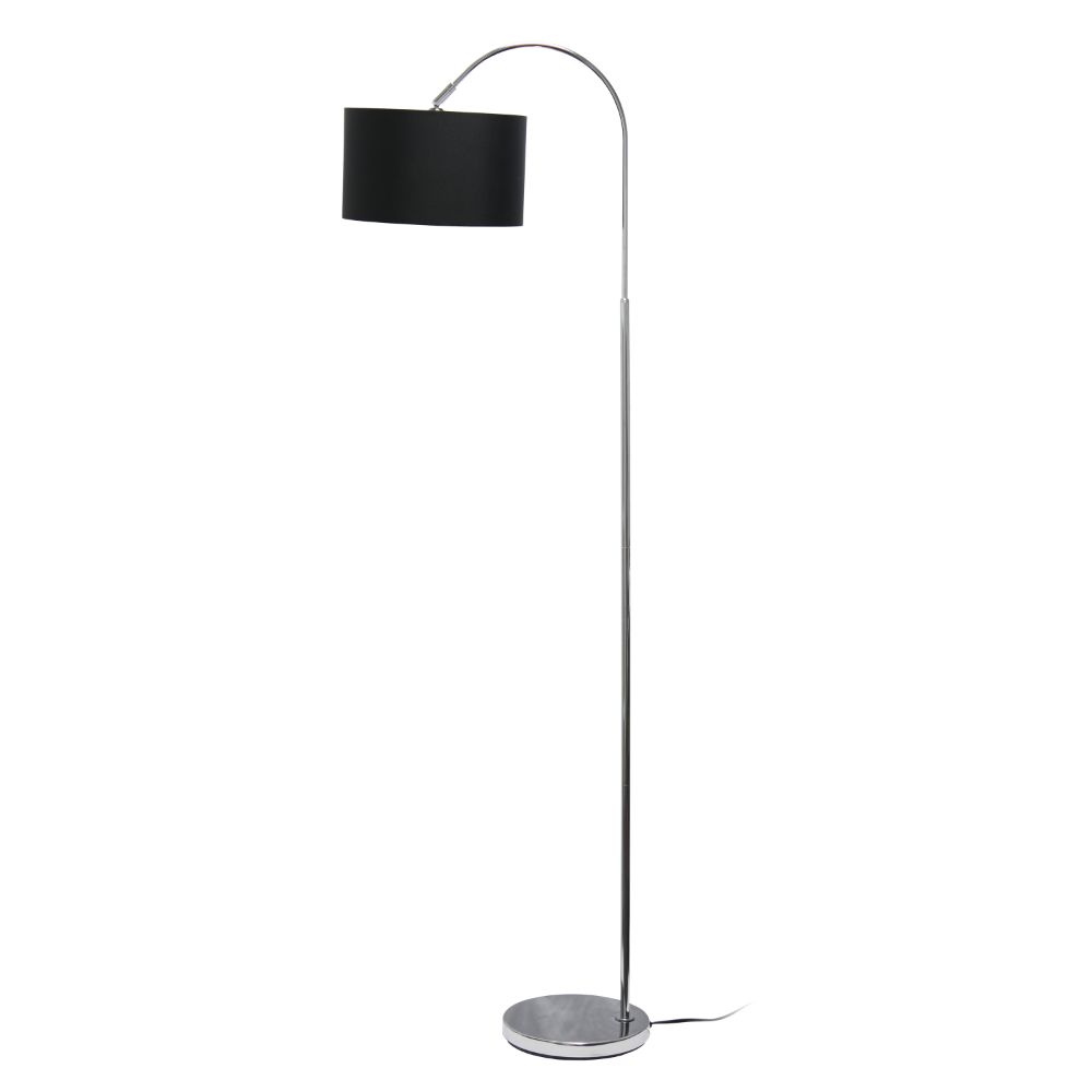 All The Rages LF2005-BLK Simple Designs Arched Brushed Nickel Floor Lamp in Black