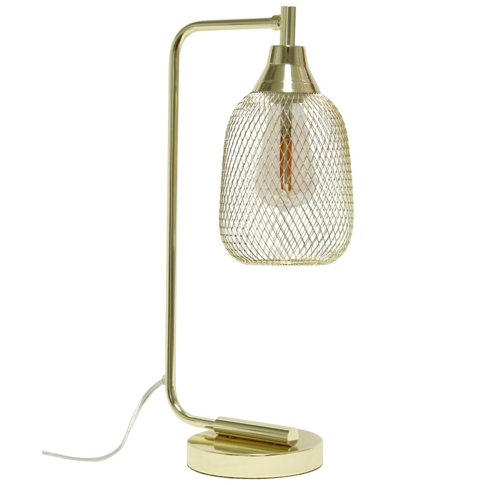 All the Rages LHD-2000-GL Lalia Home Industrial Mesh Desk Lamp, Gold