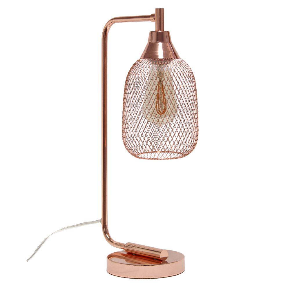 All the Rages LHD-2000-RG Lalia Home Industrial Mesh Desk Lamp, Rose Gold