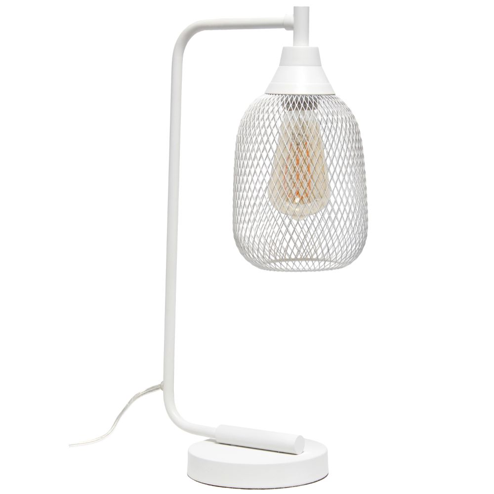 All the Rages LHD-2000-WH Lalia Home Industrial Mesh Desk Lamp, White