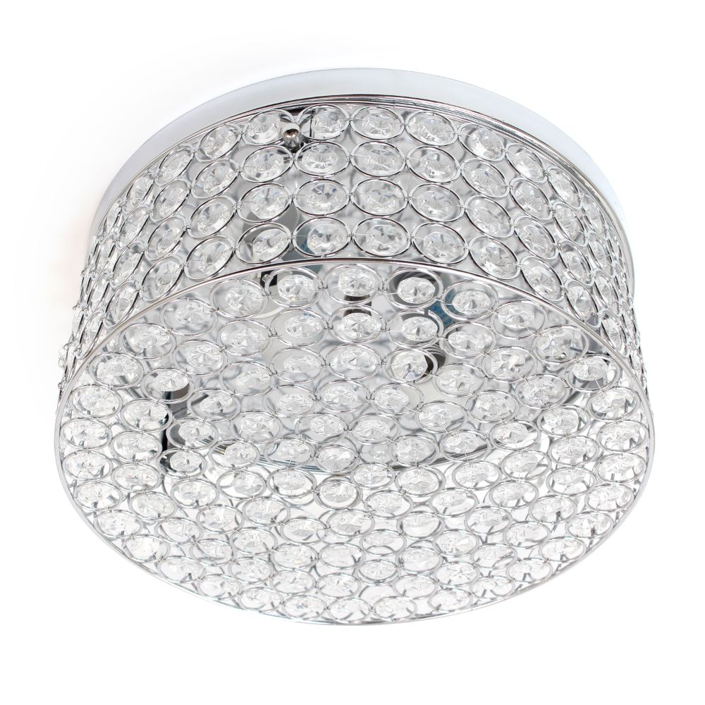 All The Rages LHM-2003-CH Lalia Home Glam 2 Light 12 Inch Round Flush Mount in Chrome