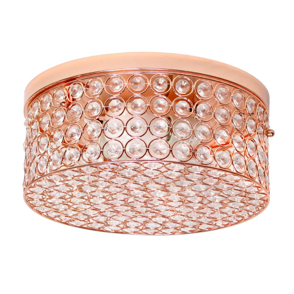All The Rages LHM-2003-RG Lalia Home Glam 2 Light 12 Inch Round Flush Mount in Rose Gold
