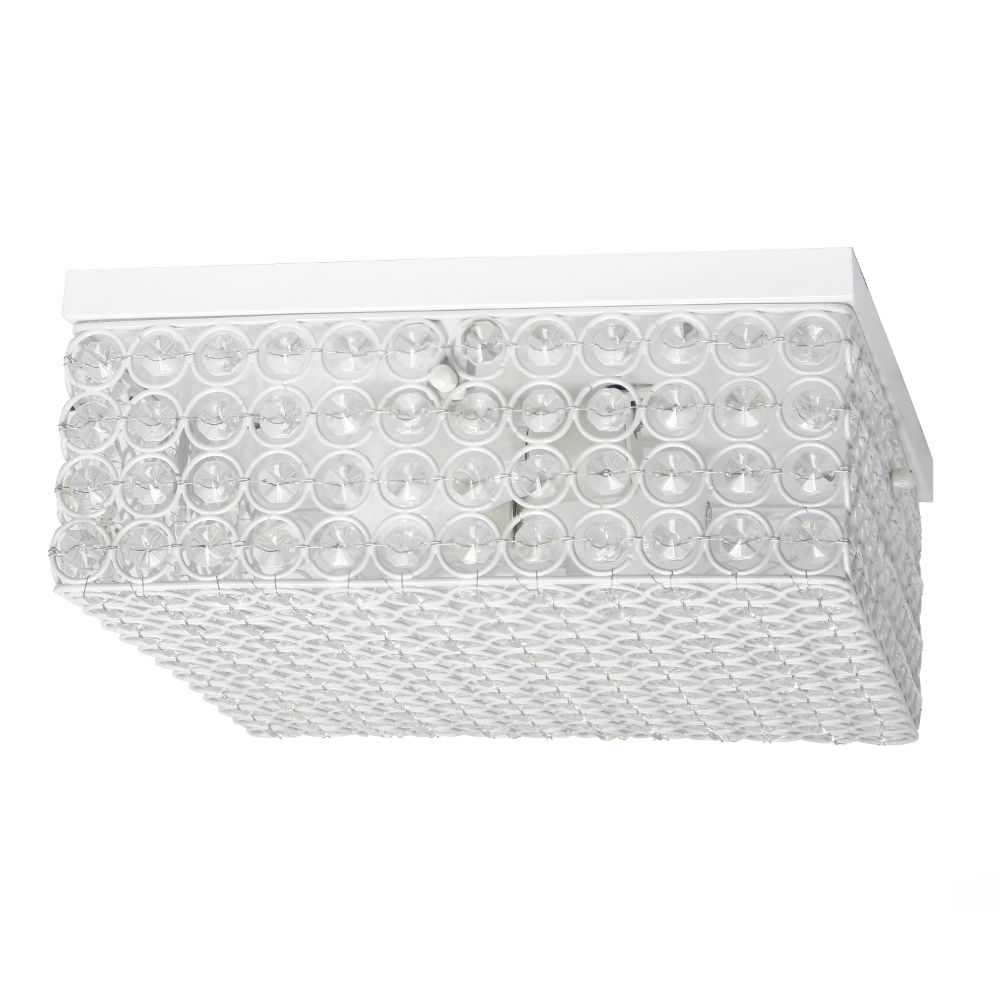 All The Rages LHM-2004-WH Lalia Home Glam 2 Light 12 Inch Square Flush Mount in White