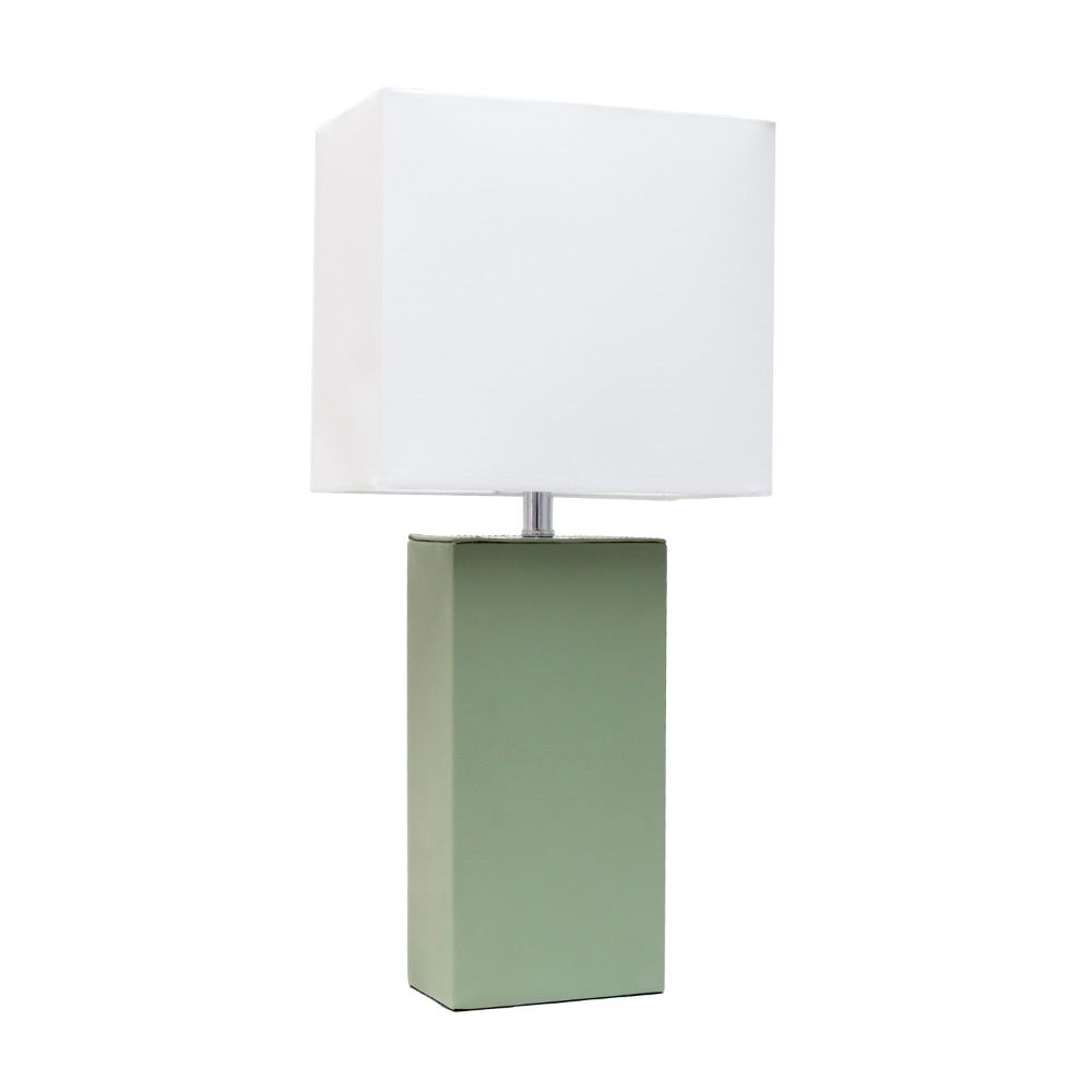All The Rages LHT-3008-SG Lalia Home Lexington 21" Leather Base Modern Home Décor Bedside Table Lamp 