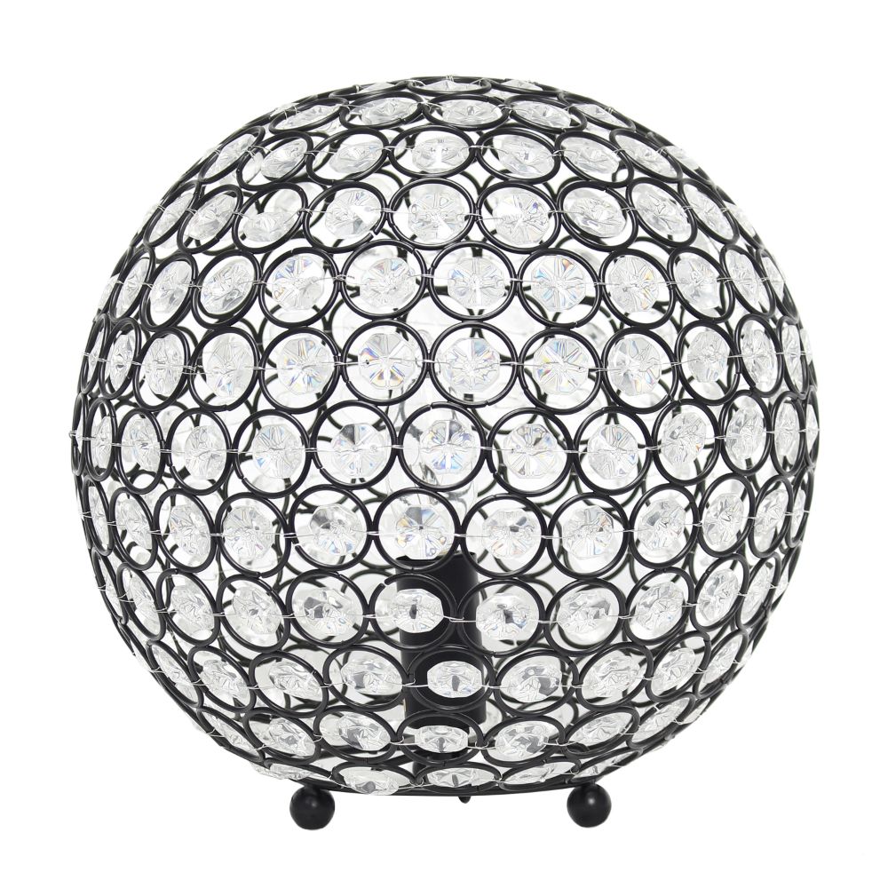 All The Rages LHT-3013-RZ Elipse Medium 10" Contemporary Metal Crystal Round Sphere Glamourous Orb Table Lamp Home Décor, Restoration Bronze Finish