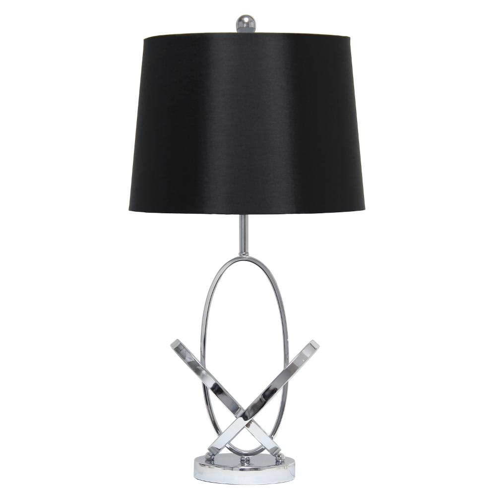 All The Rages LHT-3020-CH Lalia Home 27.25" Glossy State-of-the-Art Modern Entwined Table Lamp for Living Room, Bedroom, Study, Office, Entryway, Dining Room, Chrome