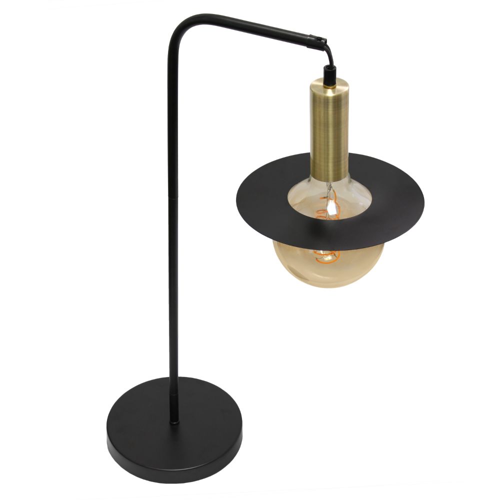 All The Rages LHT-4002-BK Lalia Home Oslo Table Lamp in Black / Antique Brass Plated Color