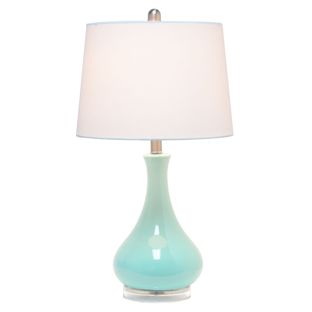All The Rages LHT-4005-AU Lalia Home Droplet Table Lamp with Fabric Shade, Aqua