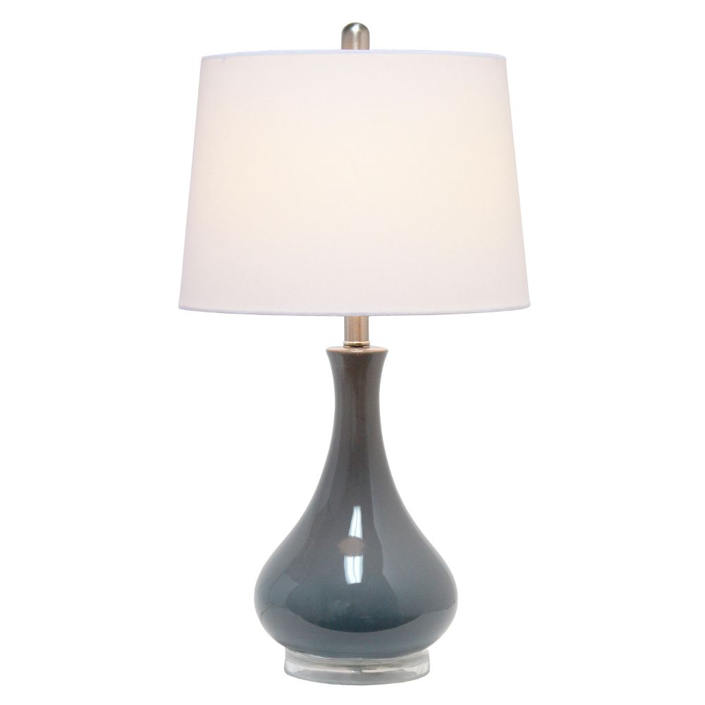 All The Rages LHT-4005-GY Lalia Home Droplet Table Lamp with Fabric Shade, Gray