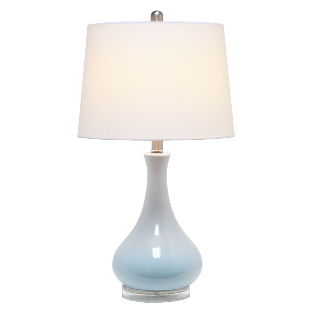 All The Rages LHT-4005-LT Lalia Home Droplet Table Lamp with Fabric Shade, Light Blue