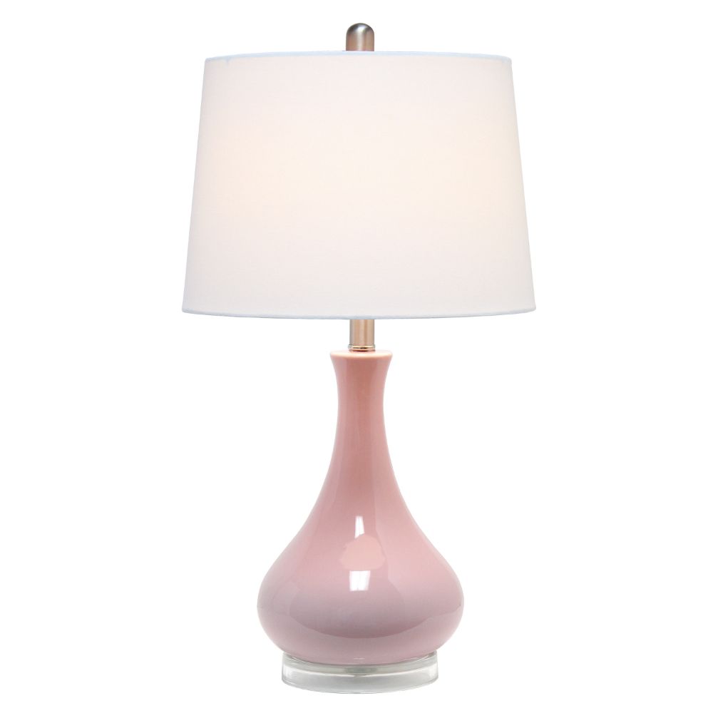 All The Rages LHT-4005-RP Lalia Home Droplet Table Lamp with Fabric Shade, Rose Pink