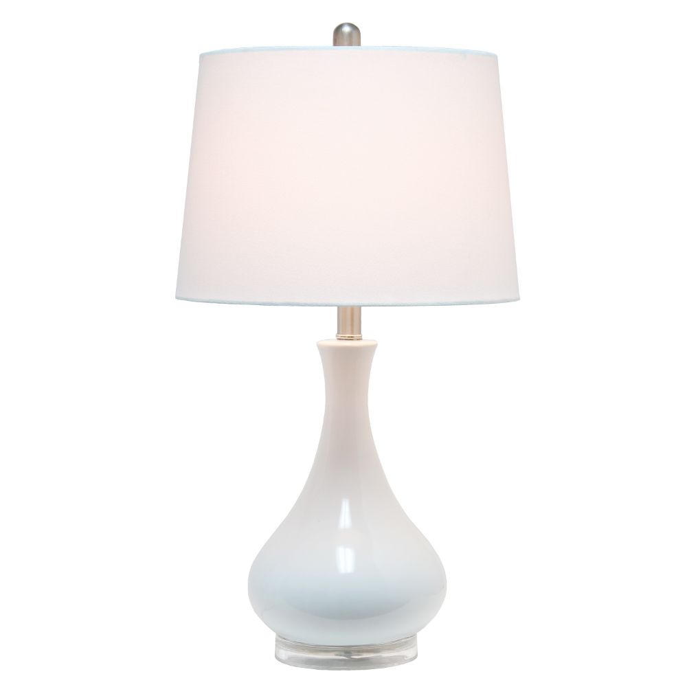 All The Rages LHT-4005-WH Lalia Home Droplet Table Lamp with Fabric Shade, White