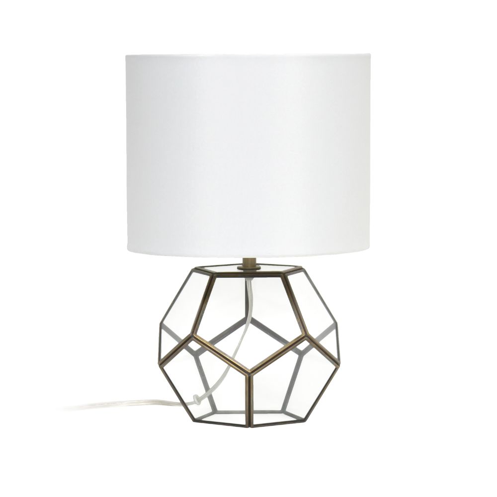 All The Rages LHT-4008-BR Barnlitt Lalia Home Transparent Octagonal Table Lamp, Brass