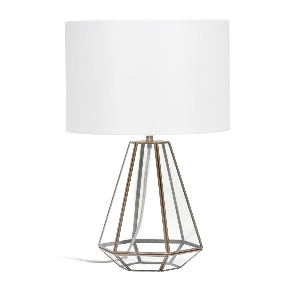 All The Rages LHT-4009-BR Barnlitt Lalia Home Transparent Triagonal Table Lamp, Brass