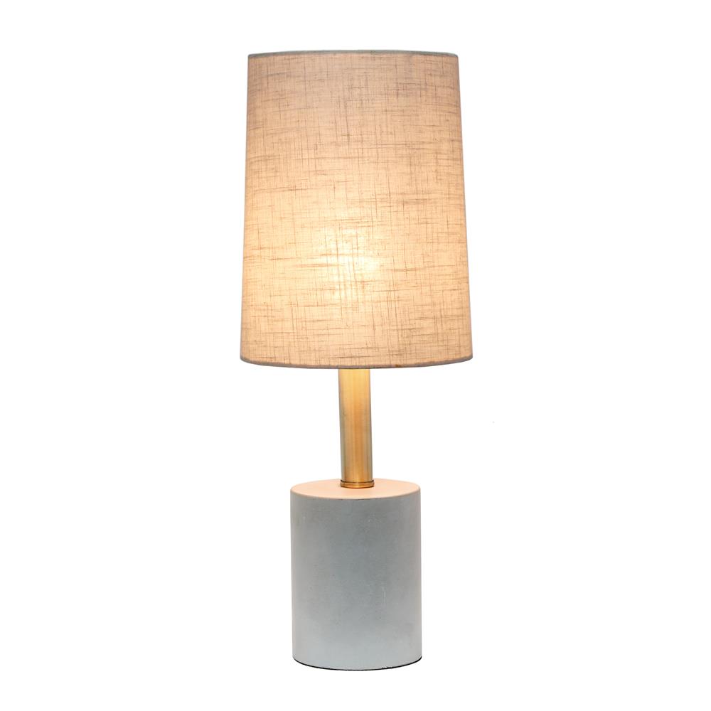 All The Rage LHT-5000-KK  Lalia Home Antique Brass Concrete Table Lamp with Linen Shade, Khaki