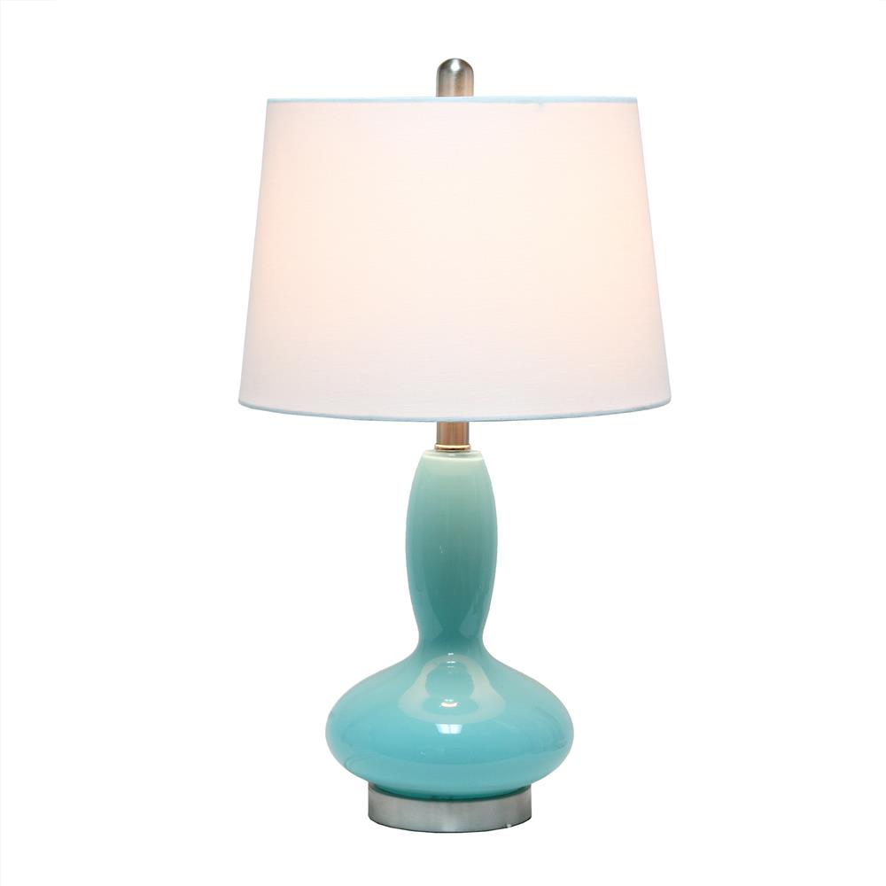 All The Rage LHT-5001-SF  Lalia Home Glass Dollop Table Lamp with White Fabric Shade, Seafoam