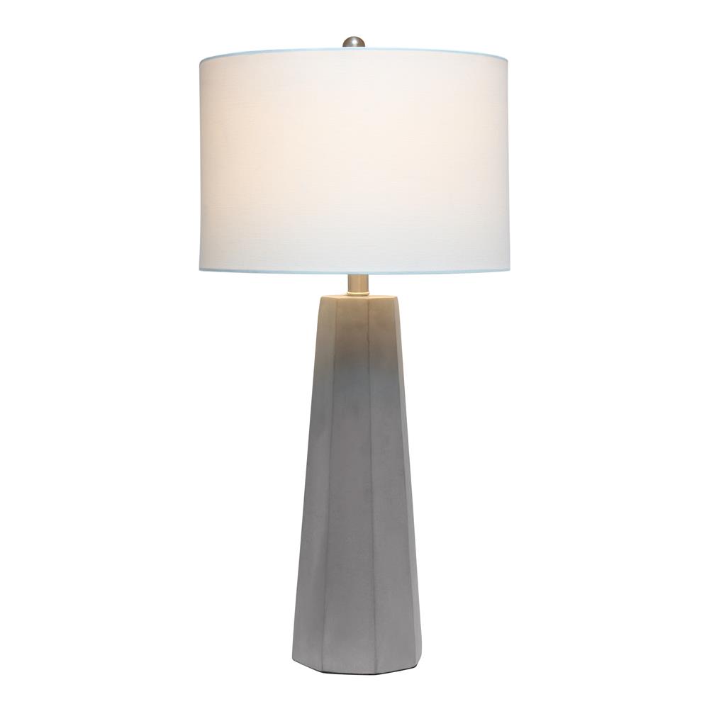All The Rage LHT-5011-WH  Lalia Home Concrete Pillar Table Lamp with White Fabric Shade