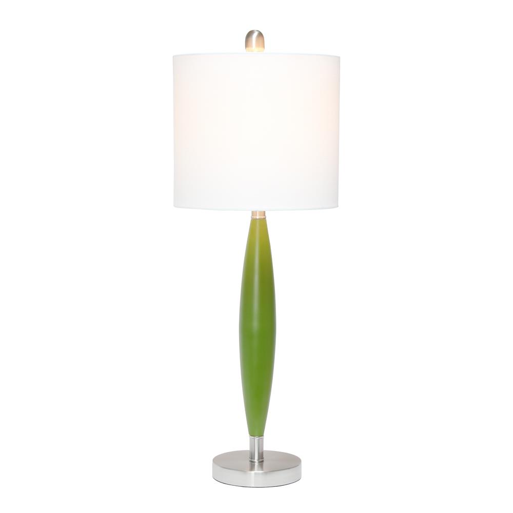All The Rage LHT-5036-GR  Lalia Home Stylus Table Lamp with White Fabric Shade, Green