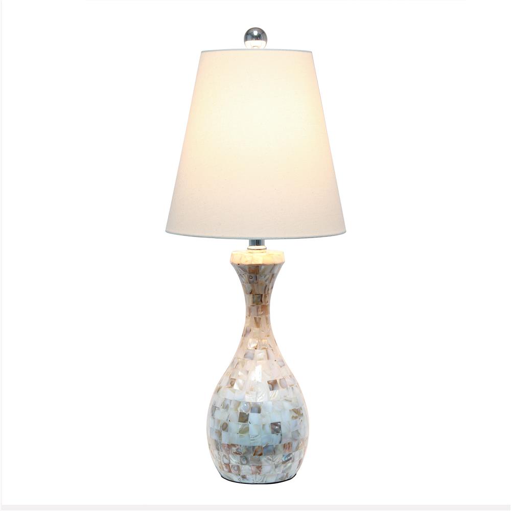All The Rage LHT-5062-MO Lalia Home Malibu Curved Mosaic Seashell Table Lamp with Chrome Accents