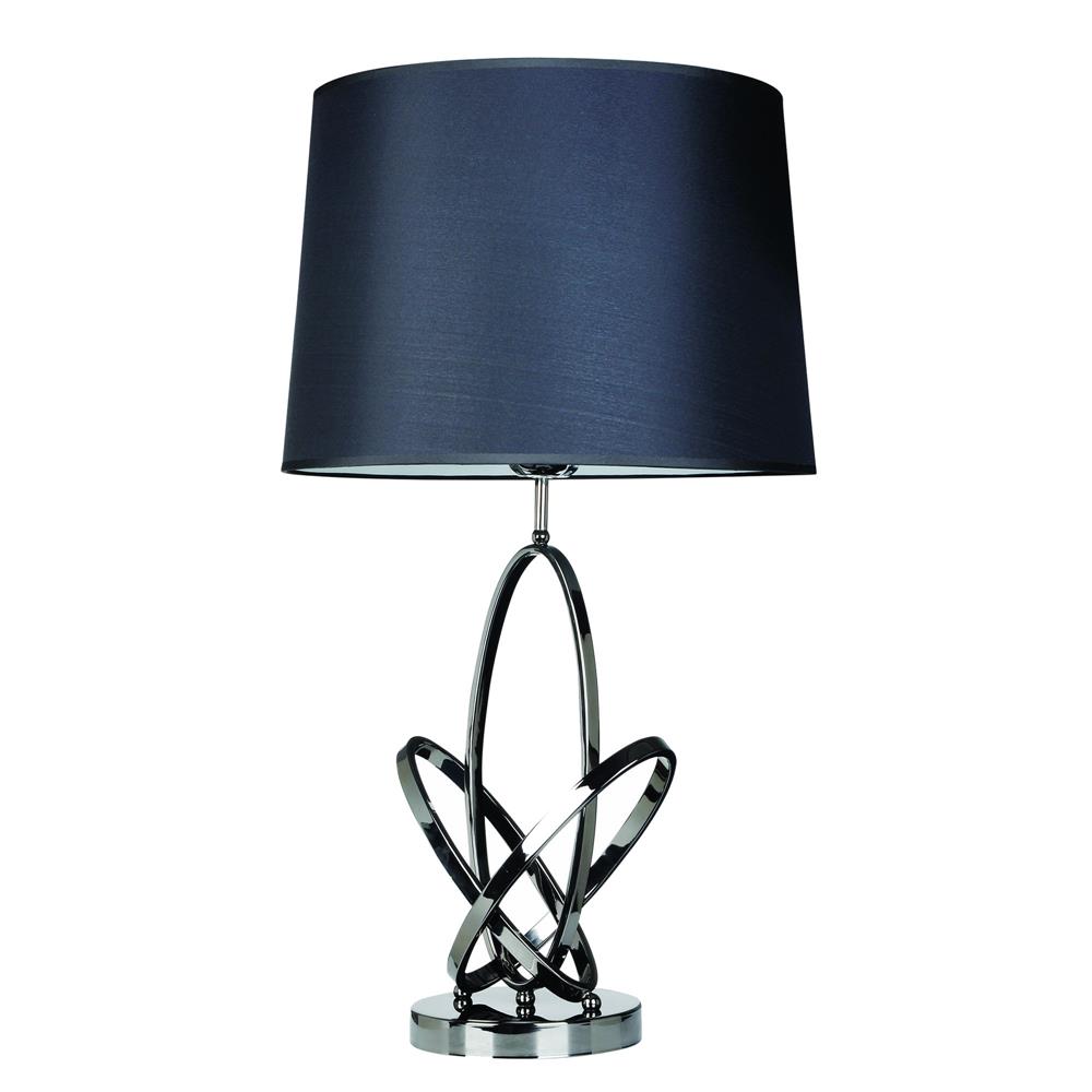 All The Rages LT1006-CHR Elegant Designs Mod Art Polished Chrome Table Lamp with Black Shade
