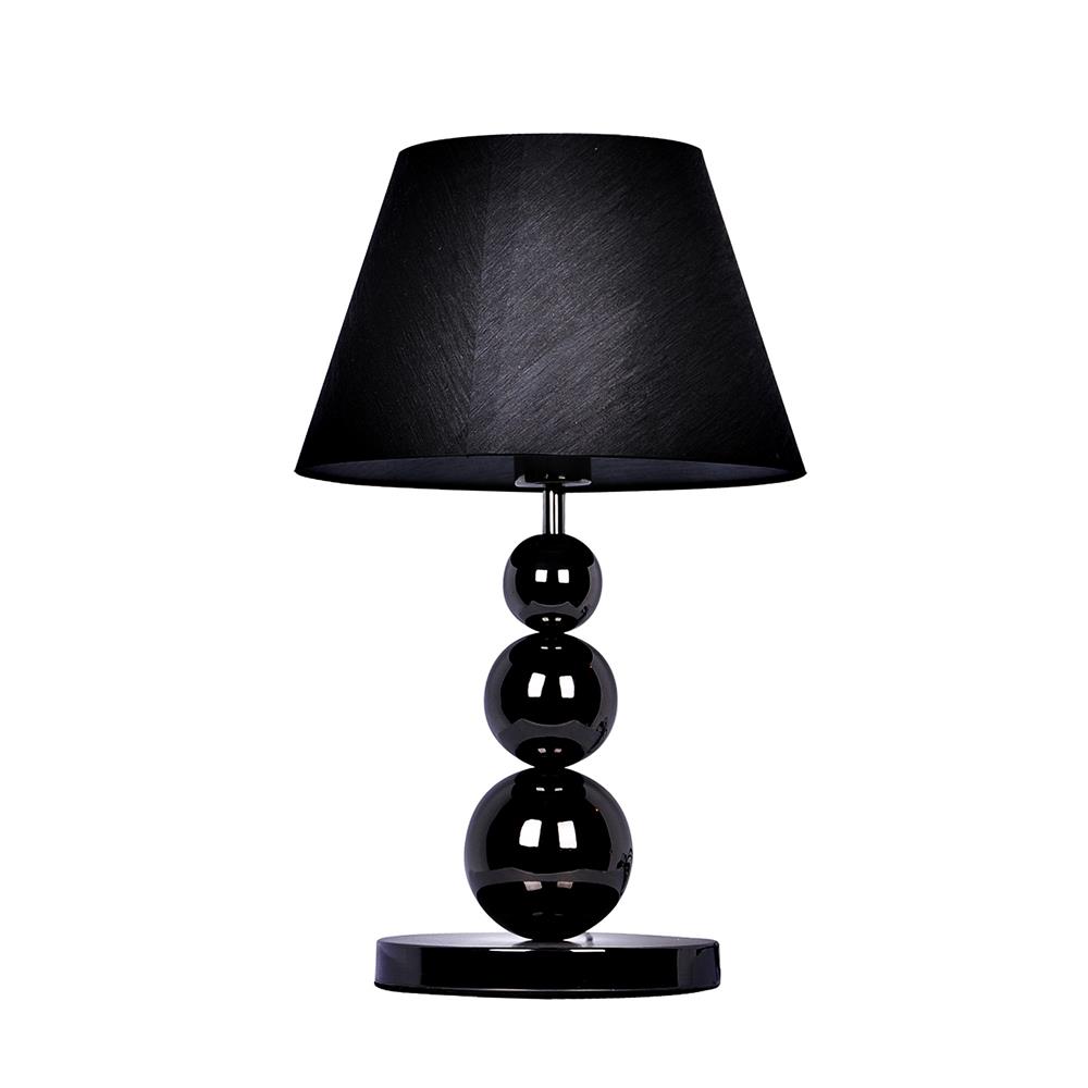  All The Rages LT1022-BLK Elegant Designs Pearl Black Chrome Metal Three Tier Ball Lamp