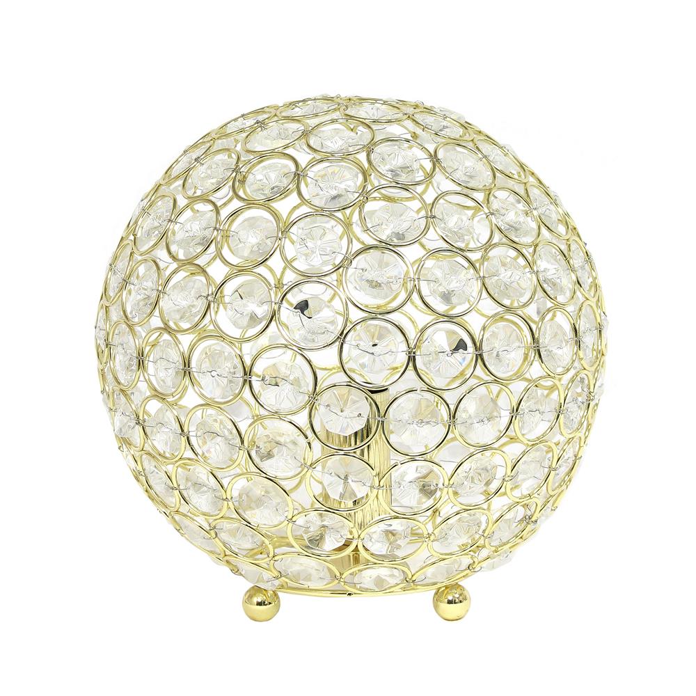 All The Rages LT1026-GLD Elegant Designs  8 Inch Crystal Ball Sequin Table Lamp, Gold