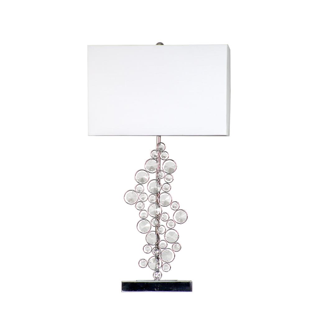  All The Rages LT1027-CHR Elegant Designs Prismatic Crystal Sequin and Chrome Table Lamp