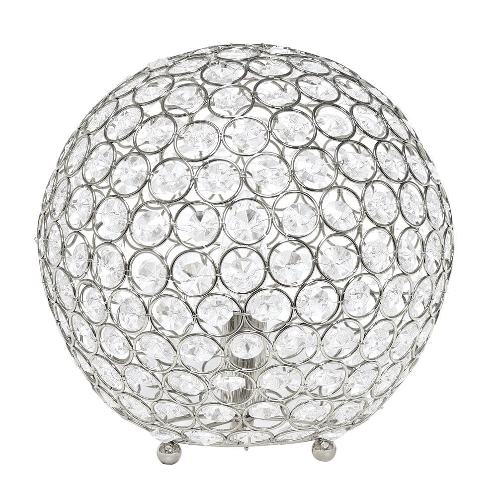 All The Rages LT1067-CHR Elegant Designs  10 Inch Crystal Ball Sequin Table Lamp, Chrome