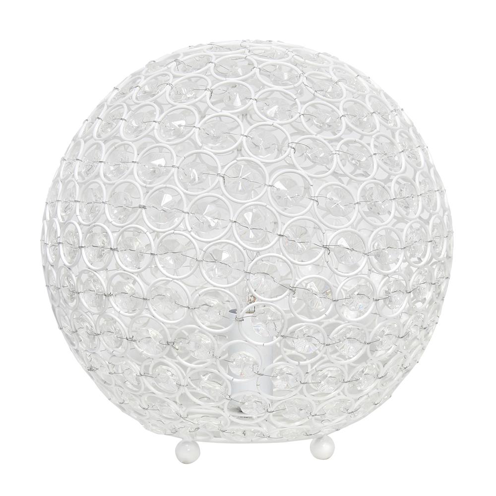 All The Rages LT1067-WHT Elegant Designs  10 Inch Crystal Ball Sequin Table Lamp, White