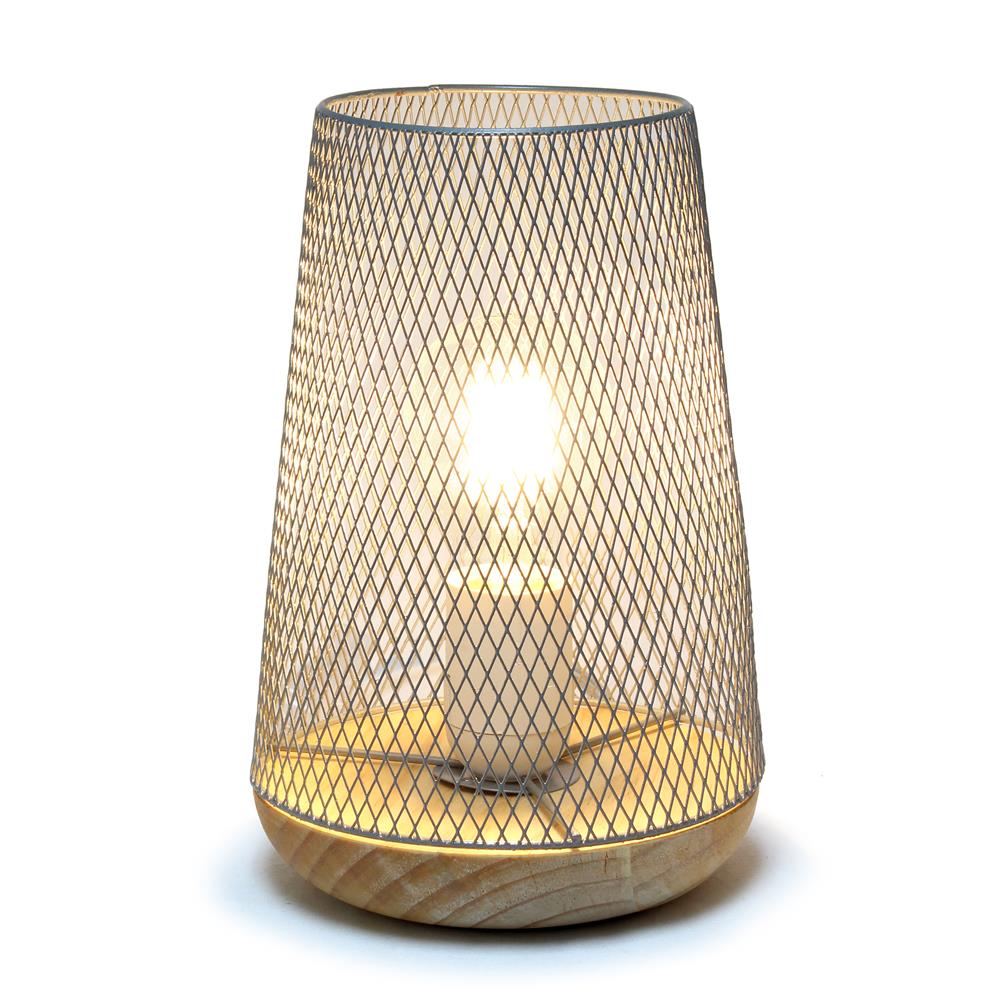 All The Rage LT1074-GRY Simple Designs Gray Wired Mesh Uplight Table Lamp