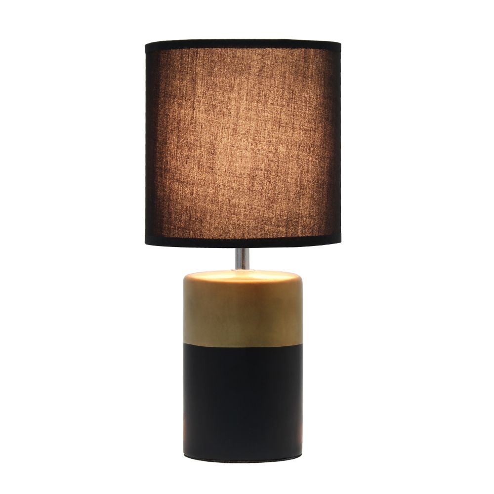 All The Rages LT1114-BLK Simple Designs Two Toned Basics Table Lamp, Black and Gold