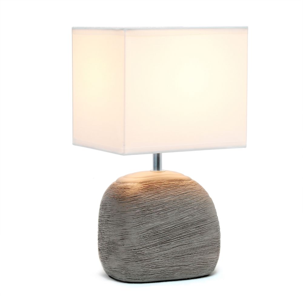 All The Rages LT1115-BWN Simple Designs Bedrock Ceramic Table Lamp