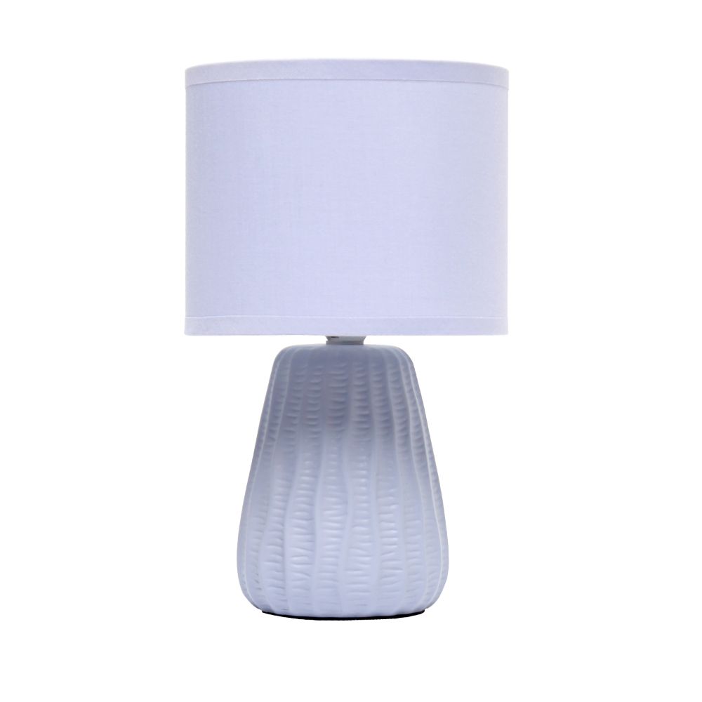 All The Rages LT1138-PWK Simple Designs 11.02" Traditional Mini Modern Ceramic Texture Pastel Accent Bedside Table Desk Lamp with Matching Fabric Shade 