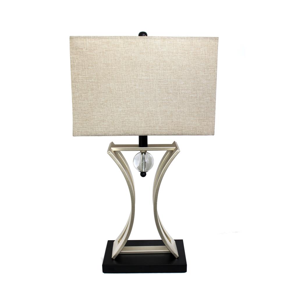  All The Rages LT2001-CHR Elegant Designs Satin Nickel Executive Business Table Lamp 