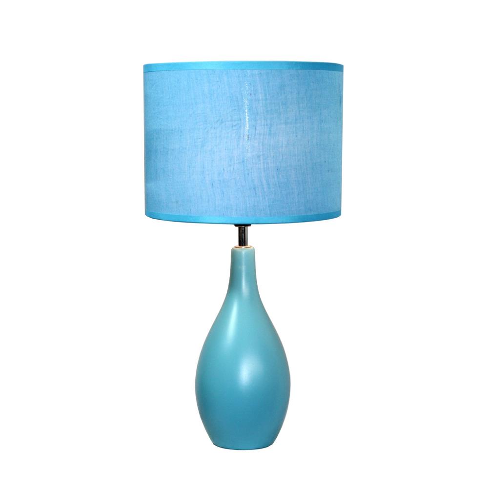  All The Rages LT2002-BLU Simple Designs Oval Bowling Pin Base Ceramic Table Lamp/ Blue
