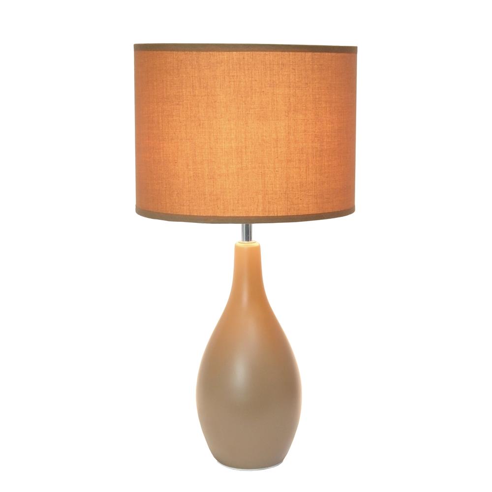 All The Rage LT2002-LBW Simple Designs Oval Bowling Pin Base Ceramic Table Lamp,