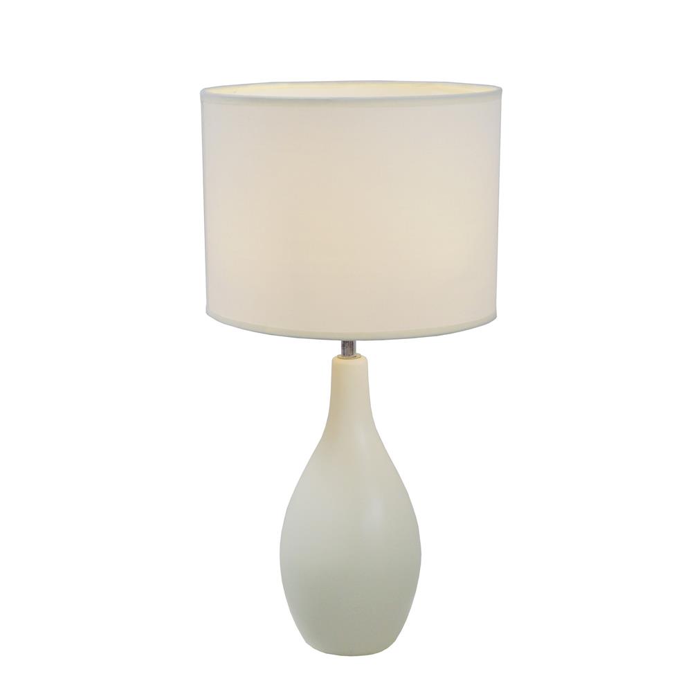  All The Rages LT2002-OFF Simple Designs Oval Bowling Pin Base Ceramic Table Lamp/ Off White