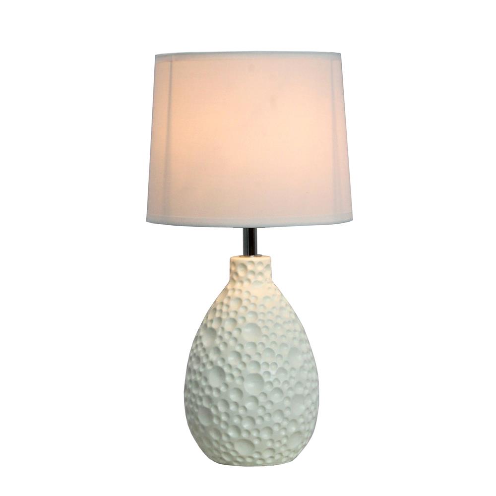  All The Rages LT2003-WHT Simple Designs Textured  Stucco Ceramic Oval Table Lamp/ White