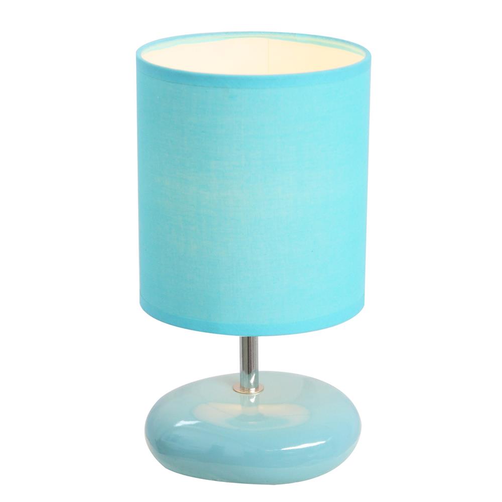  All The Rages LT2005-BLU Simple Designs Stonies Small Stone Look Table Bedside Lamp/ Blue