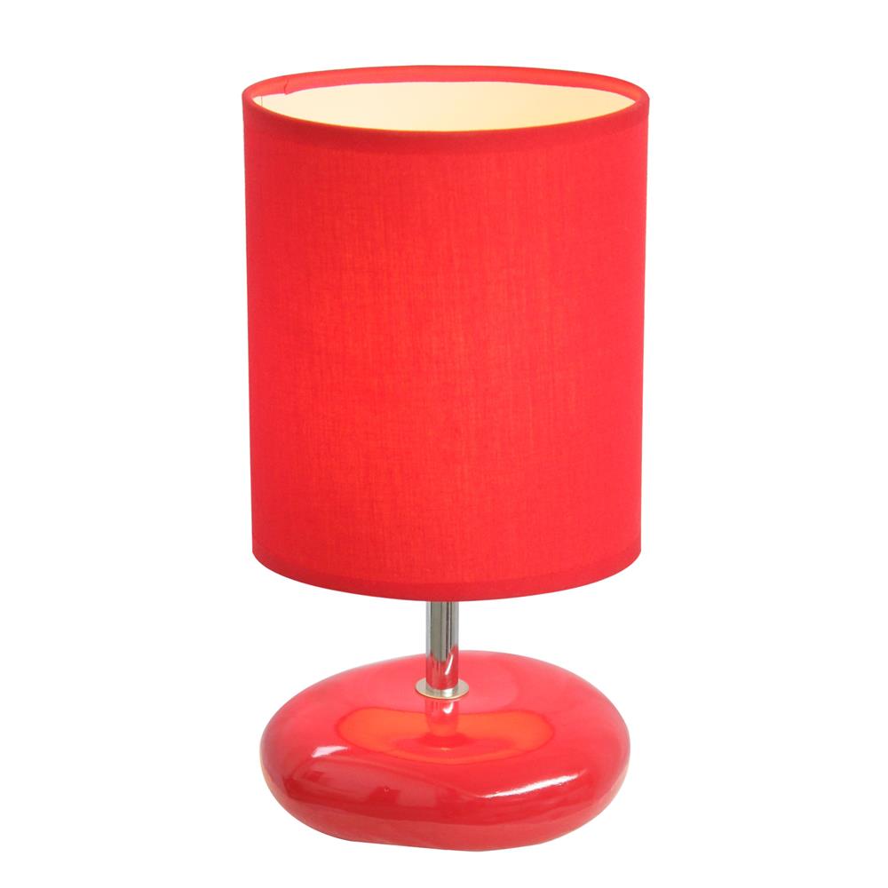  All The Rages LT2005-RED Simple Designs Stonies Small Stone Look Table Bedside Lamp/ Red