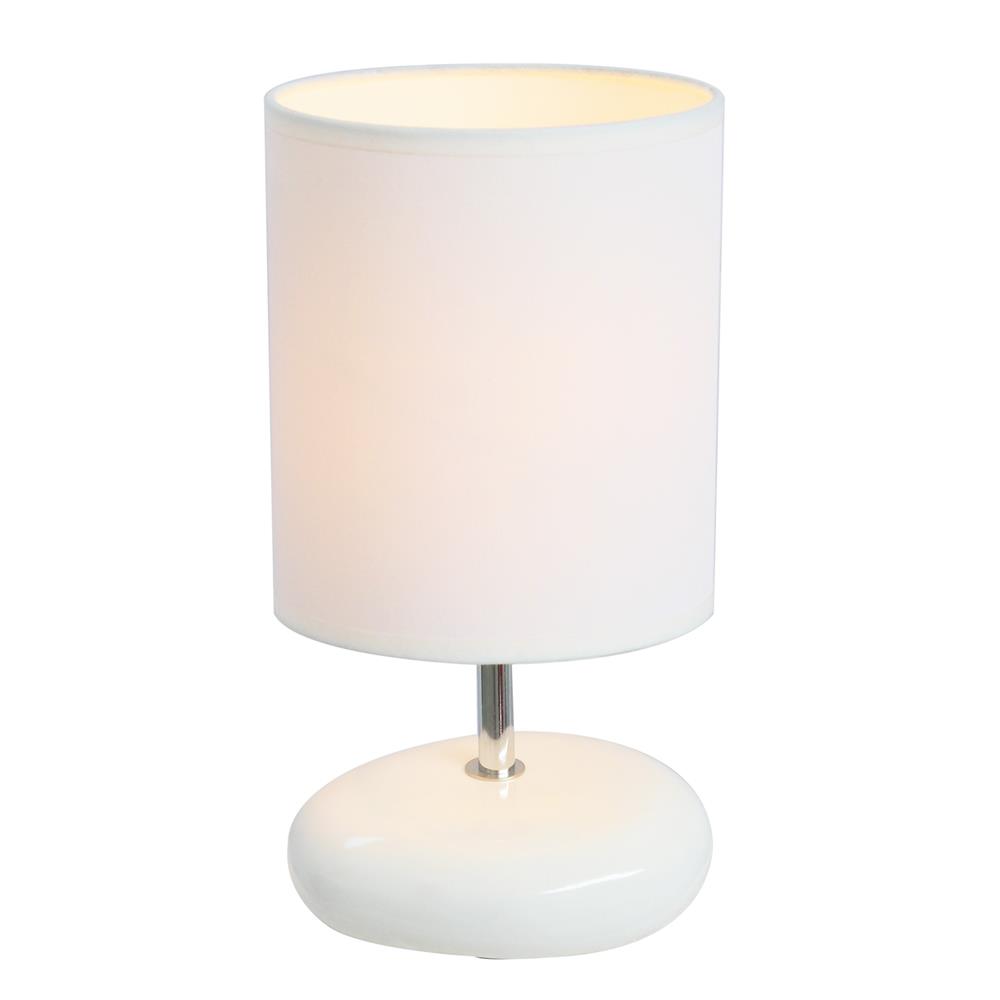  All The Rages LT2005-WHT Simple Designs Stonies Small Stone Look Table Bedside Lamp/ White