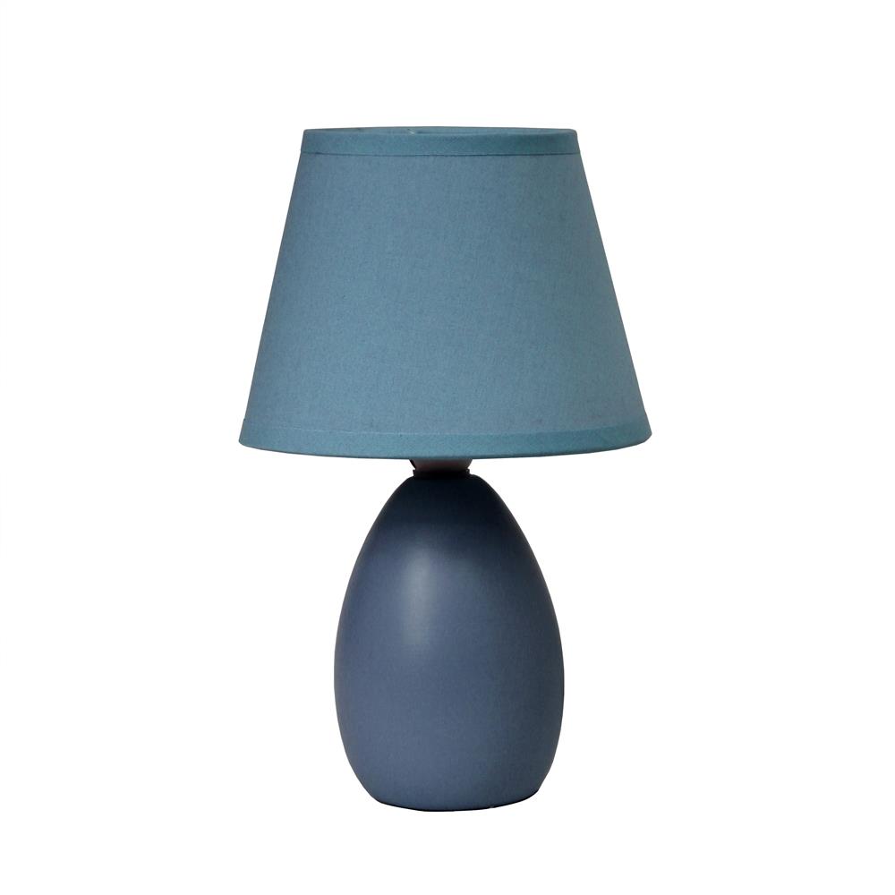  All The Rages LT2009-BLU Simple Designs Mini  Egg Oval Ceramic Table Lamp/ Blue