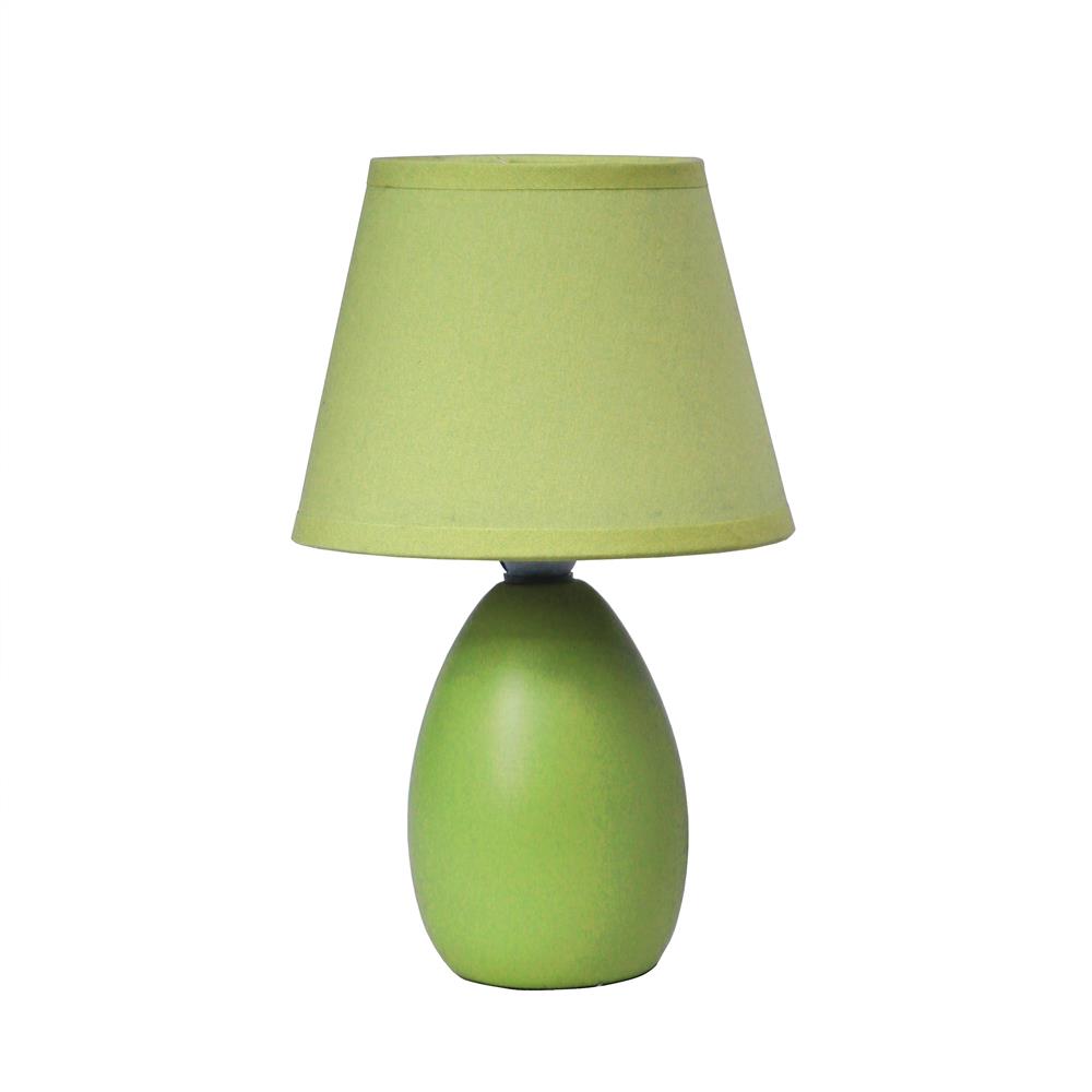  All The Rages LT2009-GRN Simple Designs Mini  Egg Oval Ceramic Table Lamp/ Green