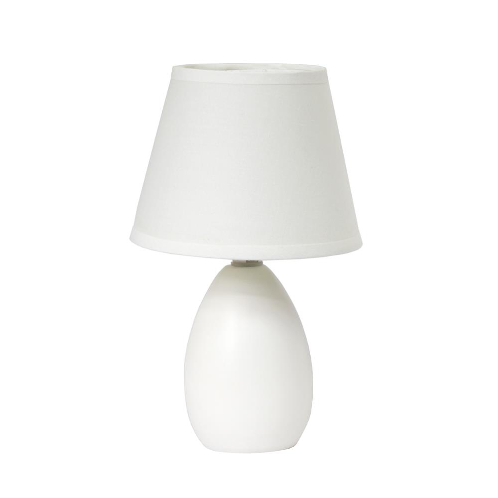 All The Rages LT2009-OFF Simple Designs Mini  Egg Oval Ceramic Table Lamp/ Off White