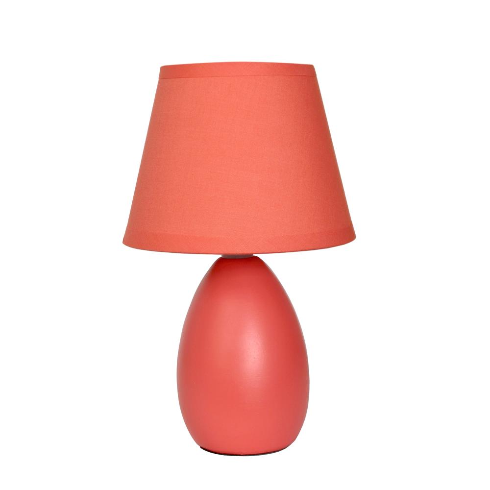  All The Rages LT2009-ORG Simple Designs Mini  Egg Oval Ceramic Table Lamp/ Orange