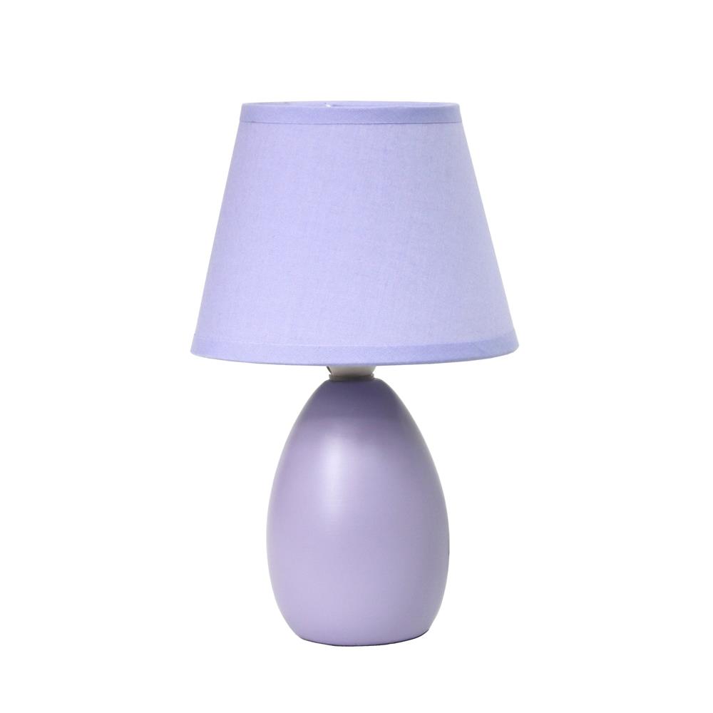  All The Rages LT2009-PRP Simple Designs Mini  Egg Oval Ceramic Table Lamp/ Purple