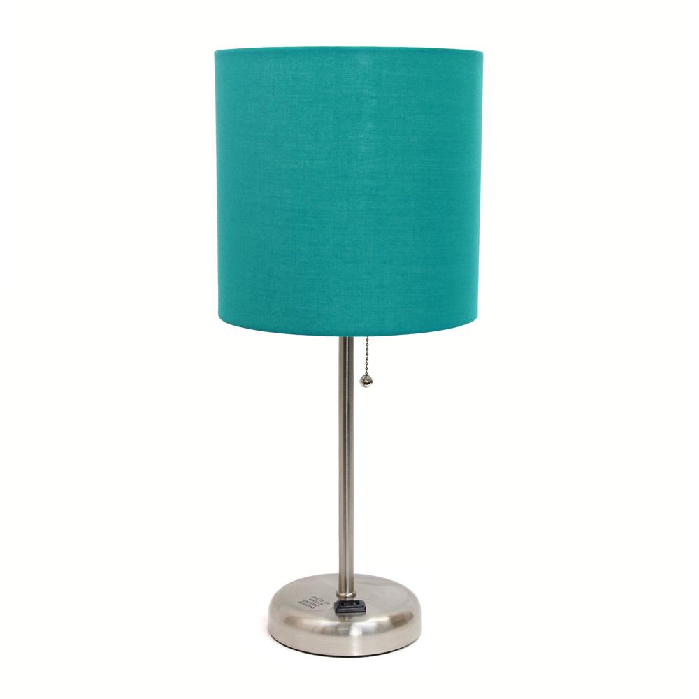 All the Rages LT2024-TEL LimeLights Stick Lamp with Charging Outlet and Fabric Shade