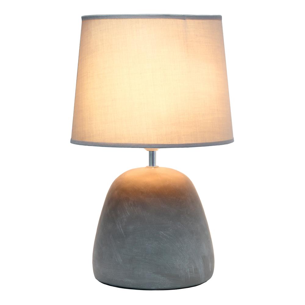 All the Rage LT2058-GRY Round Concrete Table Lamp, Gray